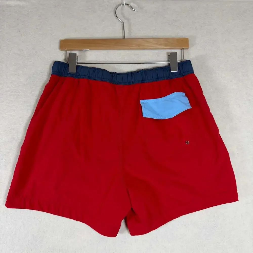 Abercrombie & Fitch Trunks Mens Size L Red Stretch Swim Shorts